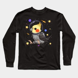 Cosmic Aviator: The Spacefaring Cockatiel Long Sleeve T-Shirt